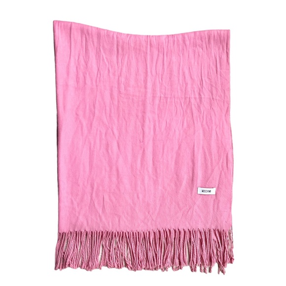 Gorgeous Moschino Pink Pashmina Scarf Wrap Shawl with Fringe - Picture 5 of 5